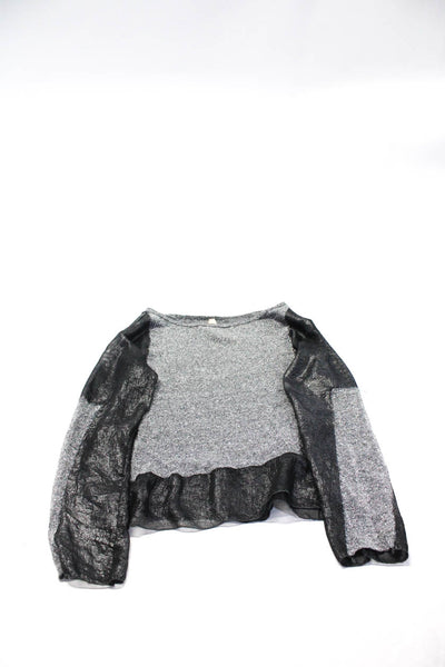 Bailey 44 Womens Sweater Blouse Silver Metallic Black Size Small Lot 2