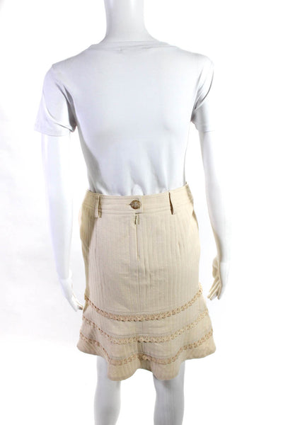 Nanette Lepore Women's Beige Flare Skirt Size 4