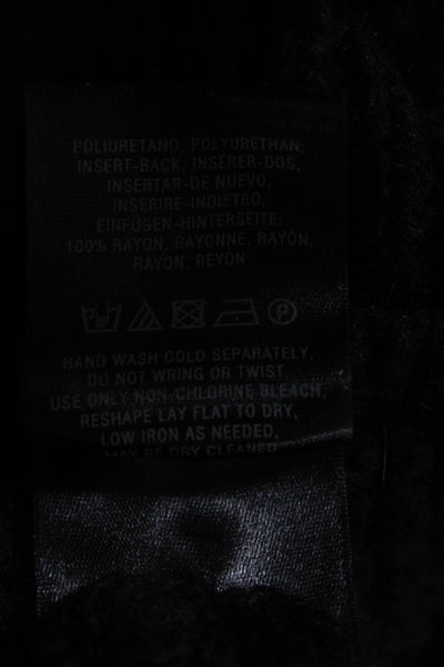 Moth Womens Matelasse Faux Leather Sleeve Open Cardigan Black Size Medium