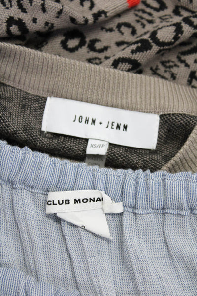 Club Monaco John + Jenn Womens Crop Top Leopard Print Sweater Size XS 2 Lot 2
