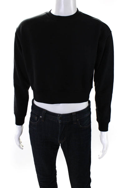 Yellow Label Co. Mens Cotton Crew Neck Long Sleeve Sweatshirt Black Size XS