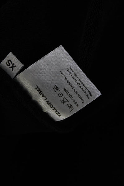 Yellow Label Co. Mens Cotton Crew Neck Long Sleeve Sweatshirt Black Size XS