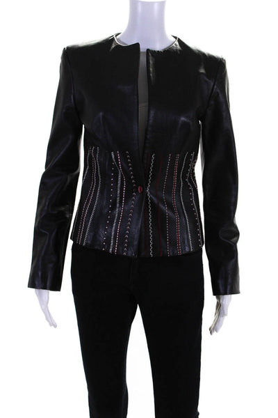 Lela Rose Women's leather Jacket Black Size 4