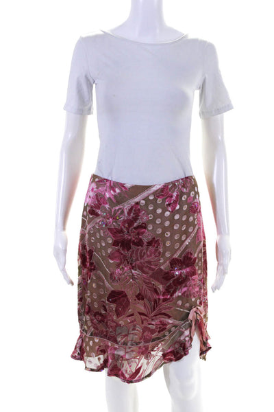 Nanette Lepore Women's A-Line Floral Pink Skirt Size 8