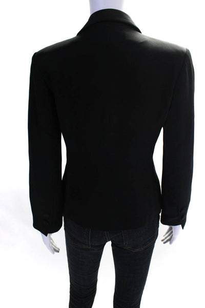 Emerald Wang Womens Black Three Button Long Sleeve Blazer Jacket Size 2