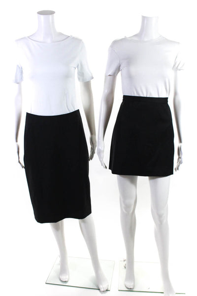 Max Azria Theory Womens Darted A-Line Ruffled Zip Skirts Black Size 6 8 Lot 2