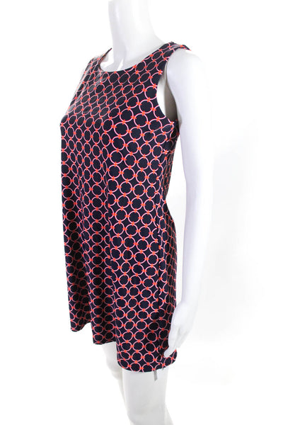 Jude Connally Womens Geometric Print Dress Navy Blue Red Size Extra Small