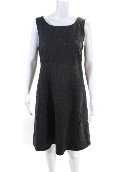 J Crew Womens Wool Lined Darted Zipped A-Line Sheath Midi Dress Gray Size 10