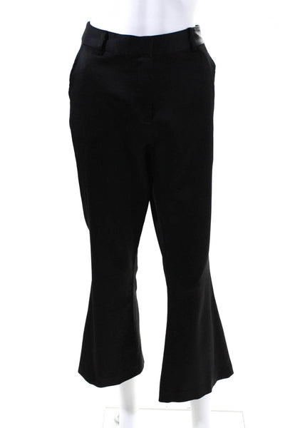 Frame Womens High Waist Satin Flare Pants Black Size 10
