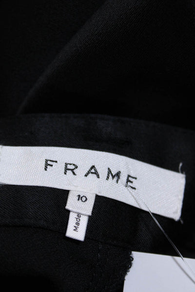 Frame Womens High Waist Satin Flare Pants Black Size 10