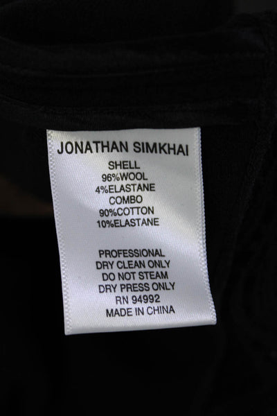 Jonathan Simkhai Womens Wool Lace Trim Cold Shoulder Blouse Top Black Size 4