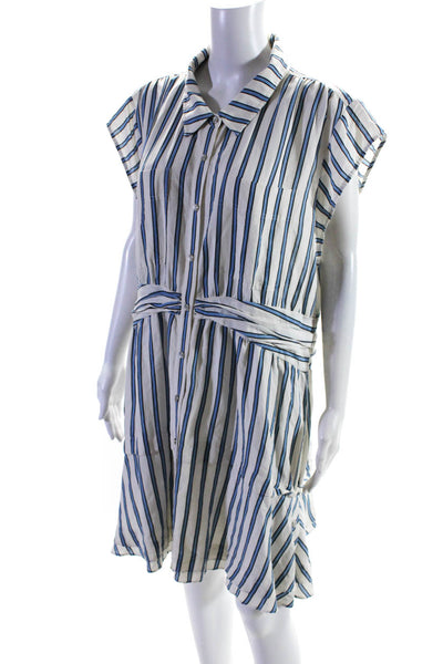 Derek Lam 10 Crosby Womens Striped Tie Waist Shirt Dress Size 20 12631728