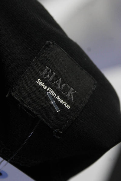 Black Saks Fifth Avenue Womens Black Crew Neck Belted Shift Dress Size S