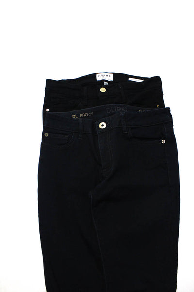 DL 1961 Frame Womens Cotton Dark Black Wash Skinny Jeans Blue Size EUR28 Lot 2