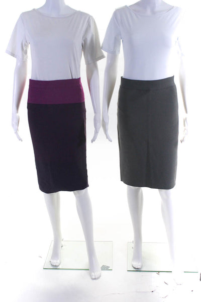 BCBGMAXAZRIA Womens Bodycon Pencil Skirts Gray Pink Purple Size L Lot 2