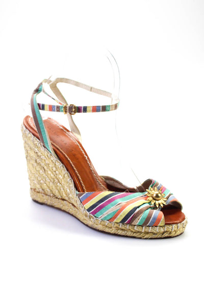 Marc Jacobs Womens Multicolor Espadrille Floral Wedge Sandals Shoes Size 9