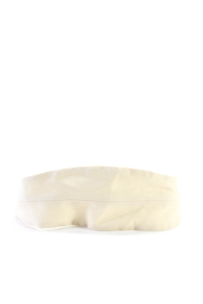Anna Mason Womens Button Strap Solid Headband White Cotton One Size