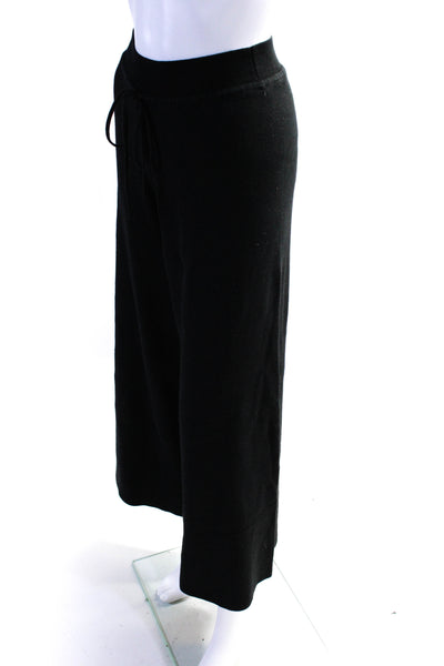 Live the Process Womens Solid Low Drawstring Wide Leg Sweatpants Black Size S