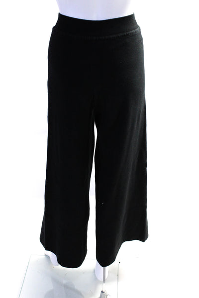 Live the Process Womens Solid Low Drawstring Wide Leg Sweatpants Black Size S