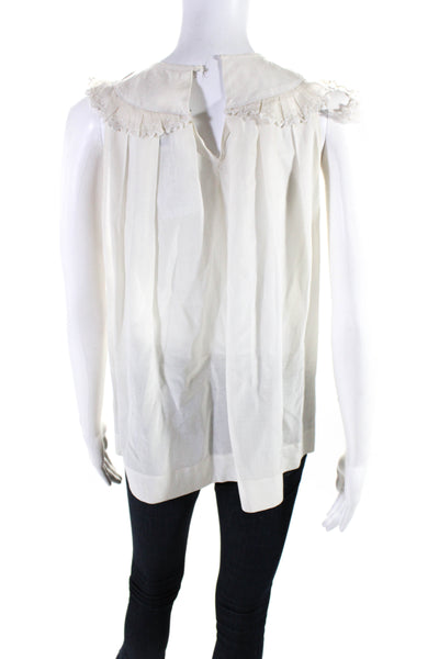 3.1 Phillip Lim Women's Embroidered Sleeveless Blouse White Size 4