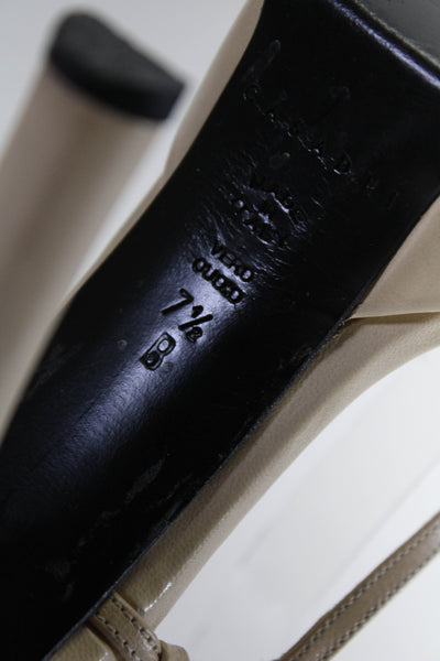 Casadei Women's Strappy High Heel Platform Sandals Beige Size 7.5