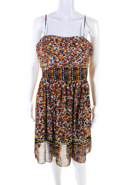 Designer Women's Floral Spaghetti Strap Fit & Flare Dress Multicolor Size M