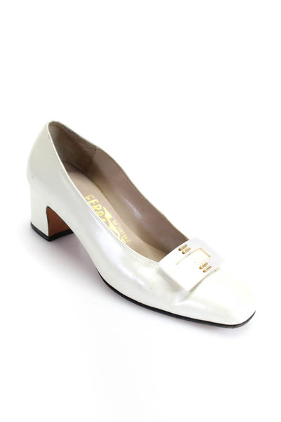 Ferragamo Women's Pointed Toe Cone Heels White Size 5