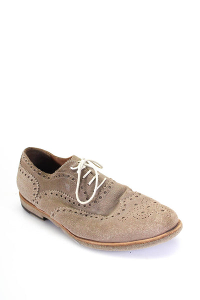 Fratelli Rossetti Mens Lace-Up extured Wingtip Oxford Loafers Beige Size 12.5