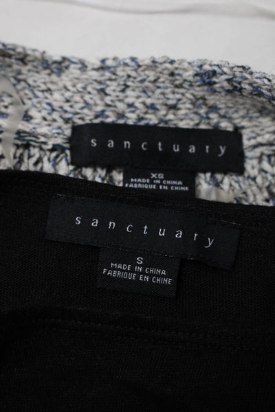 Sanctuary Women's Blouse Gap Sleeve Black  Gray Size S