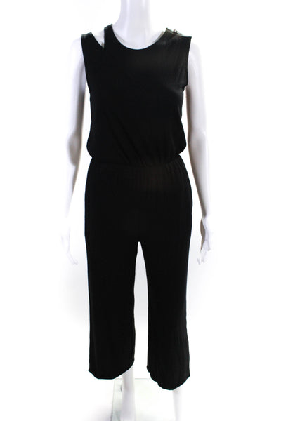 Terez Womens Black Cold Shoulder Crew Neck Sleeveless Jumpsuits Size XS