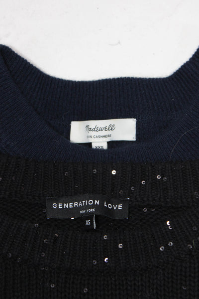 Madewell Generation Love Womens Navy Cashmere Sweater Top Size XXS XS Lot 2