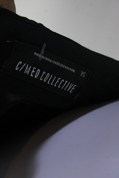 C/MEO Collective Womens Back Zip Wide Leg Sheer Halter Jumpsuit Black Size XS