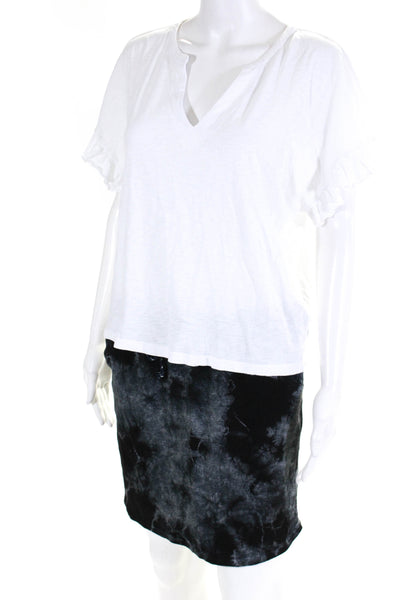 Z Supply Women's V-Neck T-Shirt White Black Size S Lot 2
