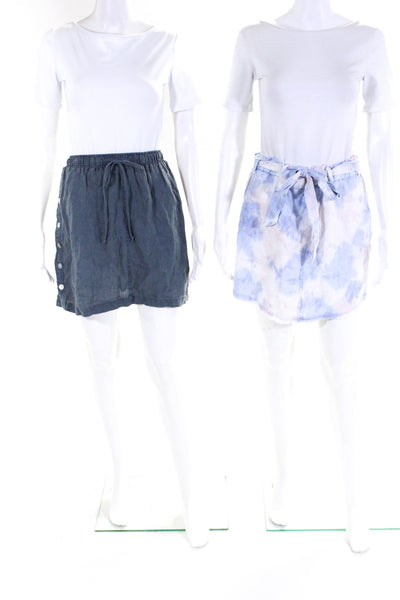 Bella Dahl Women's Mini Elastic Waist Skirt Gray Tie Dye Size XS Lot 2