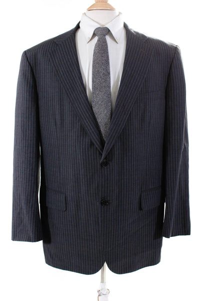 Brooks Brothers Mens Two Button Notched Lapel Pinstriped Blazer Jacket Gray 40W
