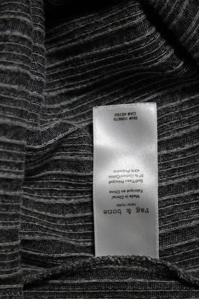 Rag & Bone Womens Cotton Ribbed Knit Short Sleeve Maxi Dress Gray Size XS