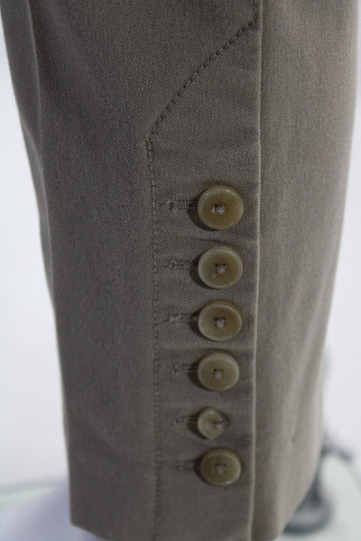 Joseph Womens Button Trim Pleated Finley Gabardine Straight Pants Brown FR 38