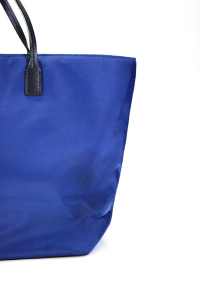 Kate Spade New York Womens Gold Tone Tote Shoulder Handbag Navy Blue Black