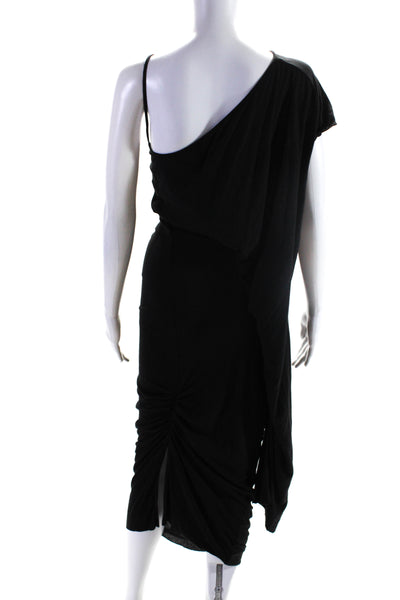 RICKOWENSLILIES Womens Black Asymmetrical Jersey Gown Size 8 10834836