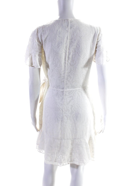 Tanya Taylor Womens White Floral Bianka Dress Size 4 14040361