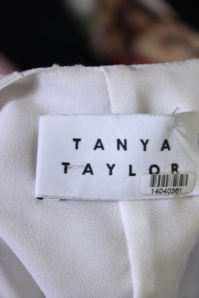 Tanya Taylor Womens White Floral Bianka Dress Size 4 14040363
