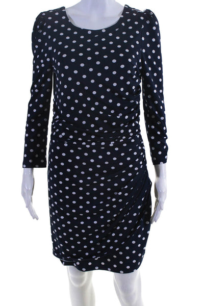 Ark & Co Women's Long Sleeve Ruched Dress Navy Blue Size M
