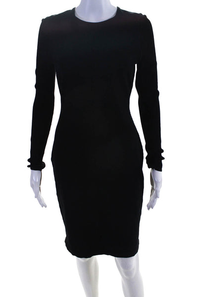 Etcetera Womens Black Crew Neck Long Sleeve Sweater Dress Size XS
