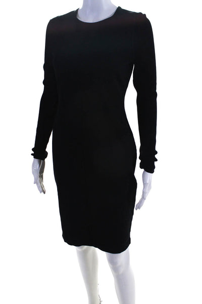 Etcetera Womens Black Crew Neck Long Sleeve Sweater Dress Size XS