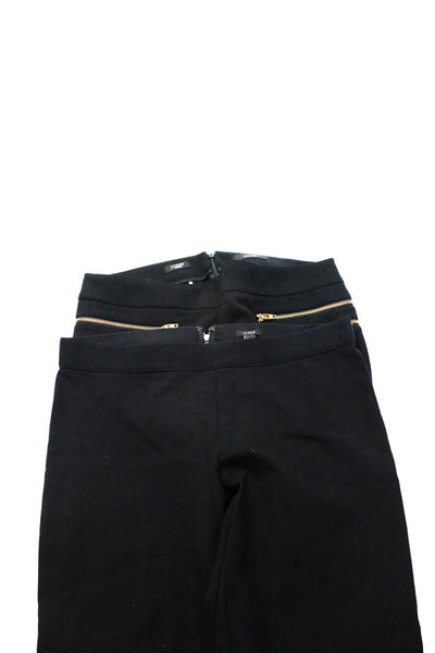 J Crew Womens Black Wool Zip Front Pockets Mid-Rise Skinny Pants Size 2 6 Lot 2