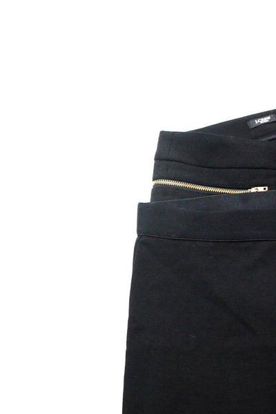 J Crew Womens Black Wool Zip Front Pockets Mid-Rise Skinny Pants Size 2 6 Lot 2