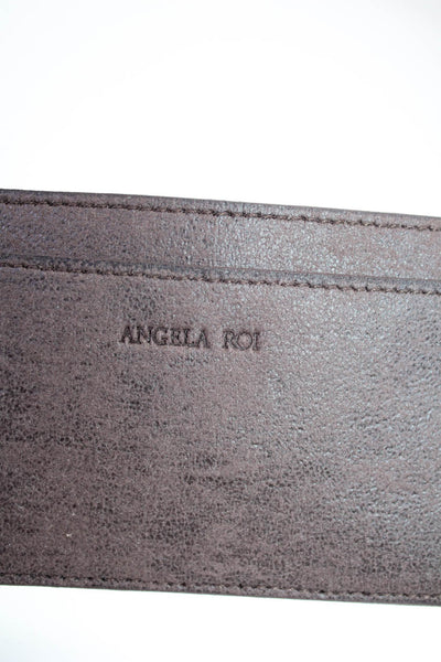 Angela Roi Leather Slim Card Wallet Handbag Brown