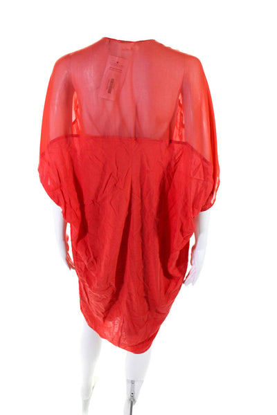 Helmut Lang Women's Short Sleeve T-Shirt Dress Orange Size M