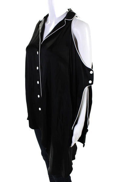 Jonathan Simkhai Women's Cold Shoulder Asymmetric Hem Dress Black Size XS