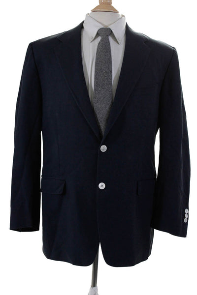 Canali Mens Cotton Buttoned Darted Long Sleeve Blazer Navy Size EUR54